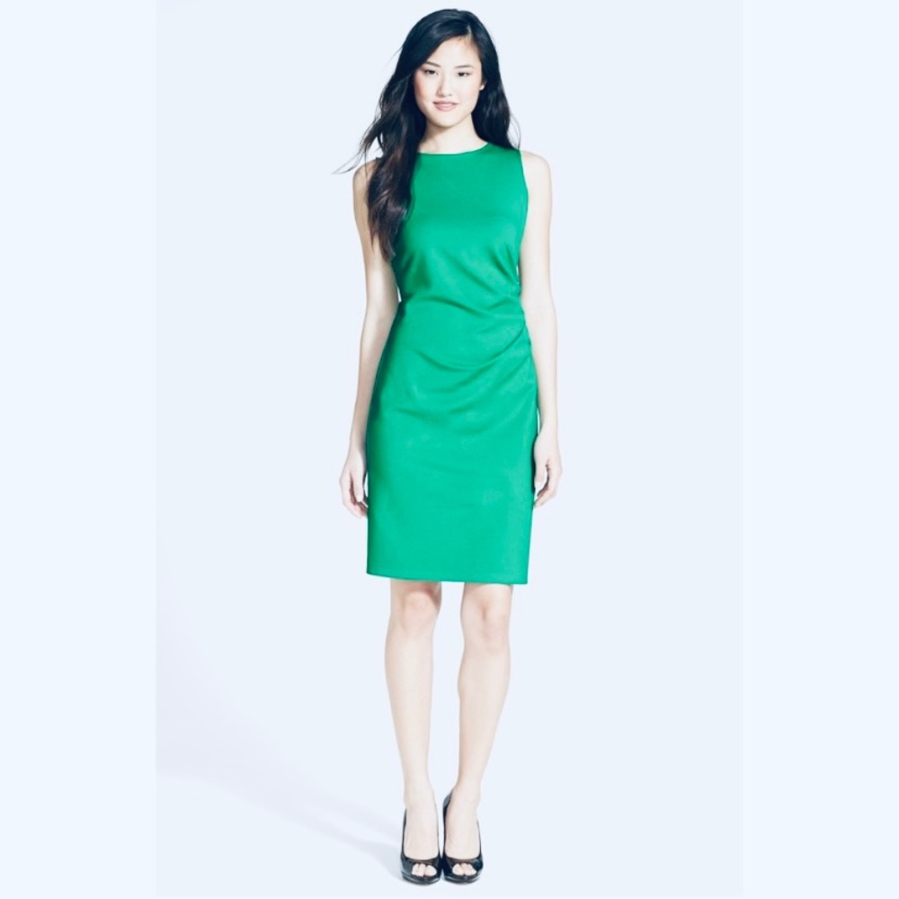 Kenneth Cole Ruched Hilary Sheath Zipper Back Dress
